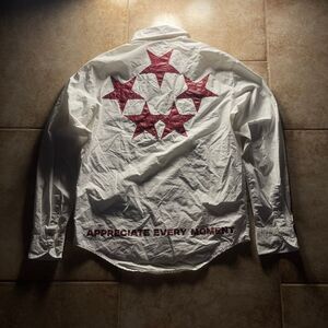 Junya Vatanabe Style Vintge Japanese White/Red Long Sleeve Collar Dress Shirt